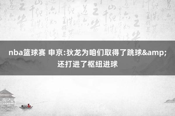 nba篮球赛 申京:狄龙为咱们取得了跳球&还打进了枢纽进球