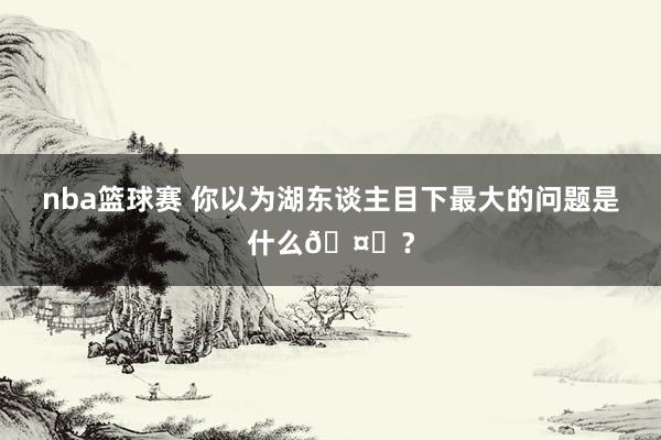 nba篮球赛 你以为湖东谈主目下最大的问题是什么🤔？